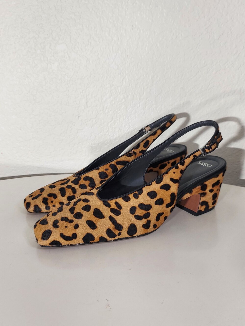 SARTO Sutton Leopard Print Calf Hair Slingback Pumps WM Size US 11 M NWOT
